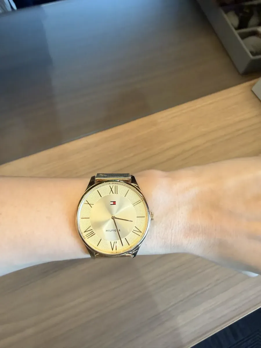 Relógio Tommy Hilfiger Dourado Slim — Pulseira Mesh (Milanês)