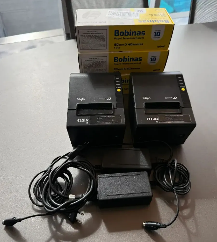Kit 2Impressoras Térmica Monocromática Elgin I9 Full + 30 bobinas